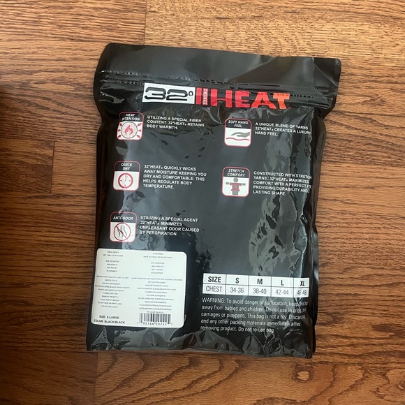 32 DEGREES Men's Heat Long Sleeve Crew Neck Tee Shirt 2-Pack BLACK - Picture 3 of 3